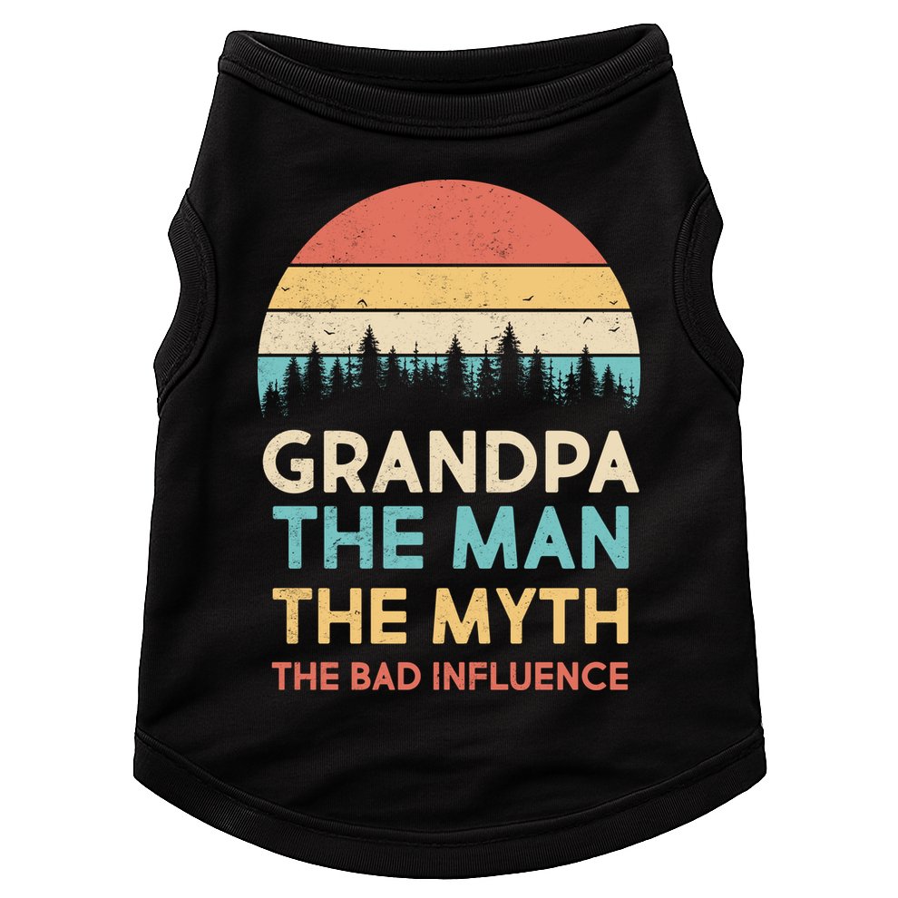 Vintage Grandpa Man Myth The Bad Influence Doggie Tank