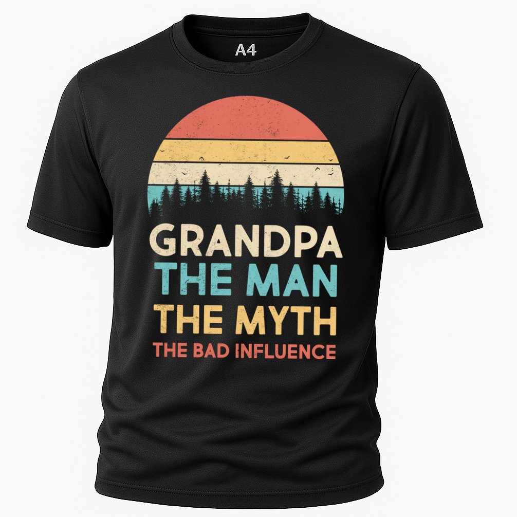 Vintage Grandpa Man Myth The Bad Influence Performance Shirt