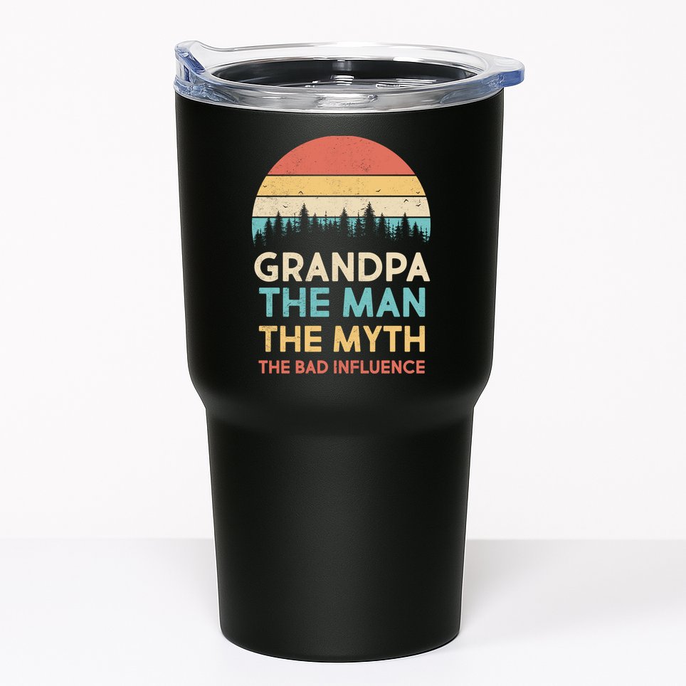 Vintage Grandpa Man Myth The Bad Influence Tumbler