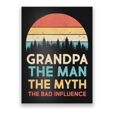 Vintage Grandpa Man Myth The Bad Influence Poster