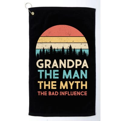 Vintage Grandpa Man Myth The Bad Influence Golf Towel