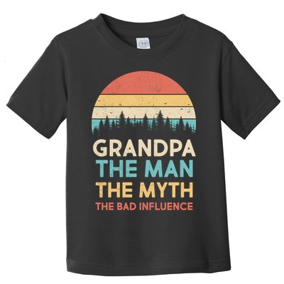 Vintage Grandpa Man Myth The Bad Influence Toddler T-Shirt