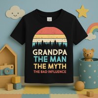 Vintage Grandpa Man Myth The Bad Influence Toddler T-Shirt