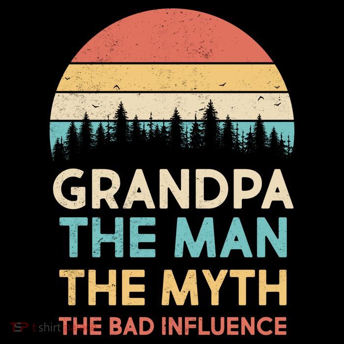 Vintage Grandpa Man Myth The Bad Influence Toddler T-Shirt