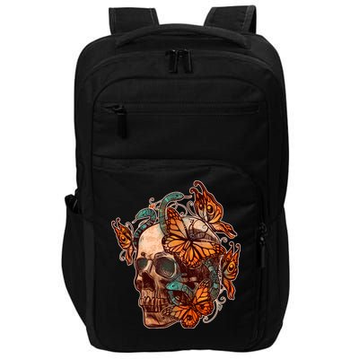 Vintage Graphic Skull Snakes And Butterflies  Impact Tech Backpack