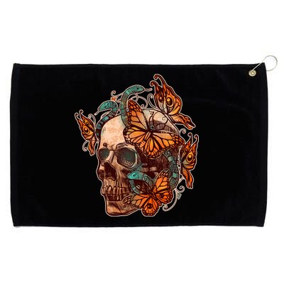 Vintage Graphic Skull Snakes And Butterflies  Grommeted Golf Towel