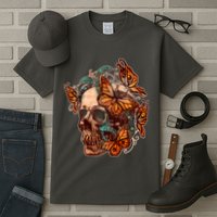 Vintage Graphic Skull Snakes And Butterflies  Tall T-Shirt