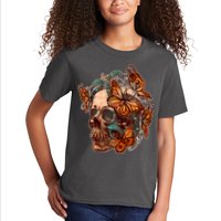 Vintage Graphic Skull Snakes And Butterflies  Kids T-Shirt