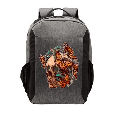 Vintage Graphic Skull Snakes And Butterflies  Vector Backpack