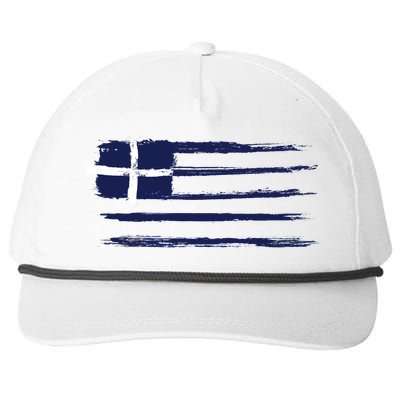 Vintage Greece Flag Snapback Five-Panel Rope Hat