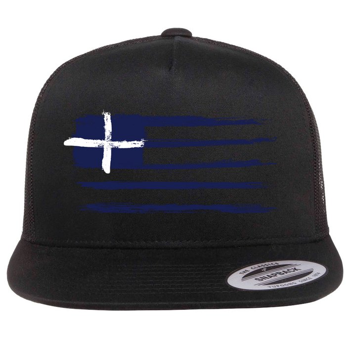 Vintage Greece Flag Flatbill Hat