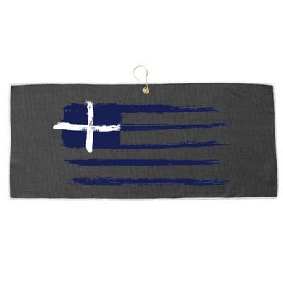 Vintage Greece Flag Large Microfiber Waffle Golf Towel