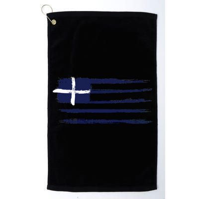 Vintage Greece Flag Platinum Collection Golf Towel