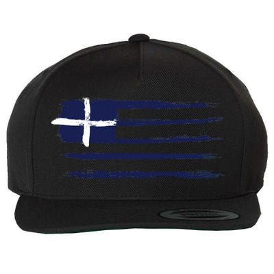 Vintage Greece Flag Wool Snapback Cap