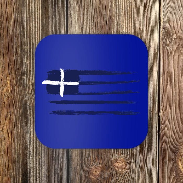 Vintage Greece Flag Coaster