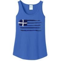 Vintage Greece Flag Ladies Essential Tank