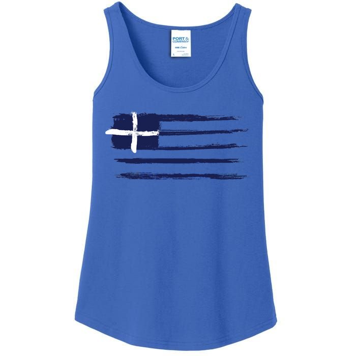 Vintage Greece Flag Ladies Essential Tank