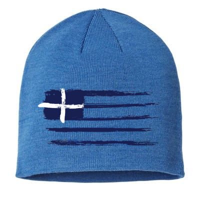 Vintage Greece Flag Sustainable Beanie