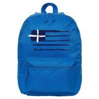 Vintage Greece Flag 16 in Basic Backpack