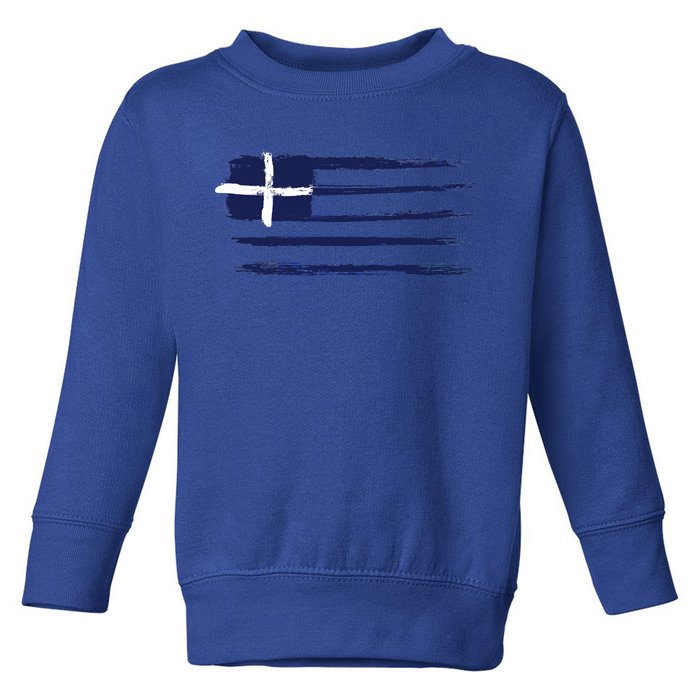 Vintage Greece Flag Toddler Sweatshirt