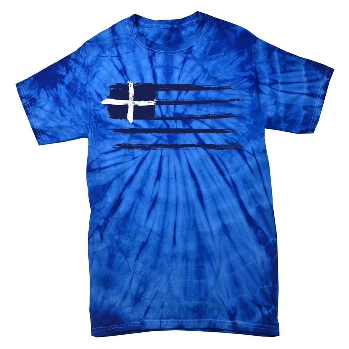 Vintage Greece Flag Tie-Dye T-Shirt