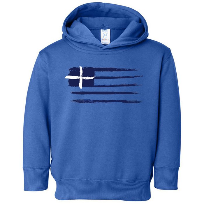 Vintage Greece Flag Toddler Hoodie