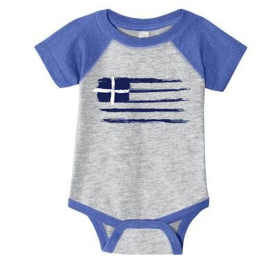 Vintage Greece Flag Infant Baby Jersey Bodysuit