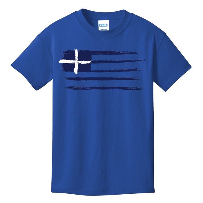 Vintage Greece Flag Kids T-Shirt