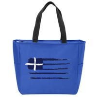 Vintage Greece Flag Zip Tote Bag