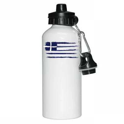 Vintage Greece Flag Aluminum Water Bottle