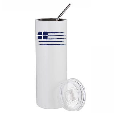 Vintage Greece Flag Stainless Steel Tumbler