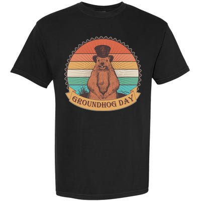 Vintage Groundhog Day Emblem Garment-Dyed Heavyweight T-Shirt