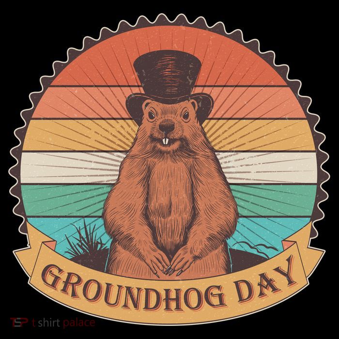 Vintage Groundhog Day Emblem Apron