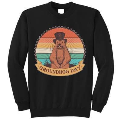 Vintage Groundhog Day Emblem Sweatshirt