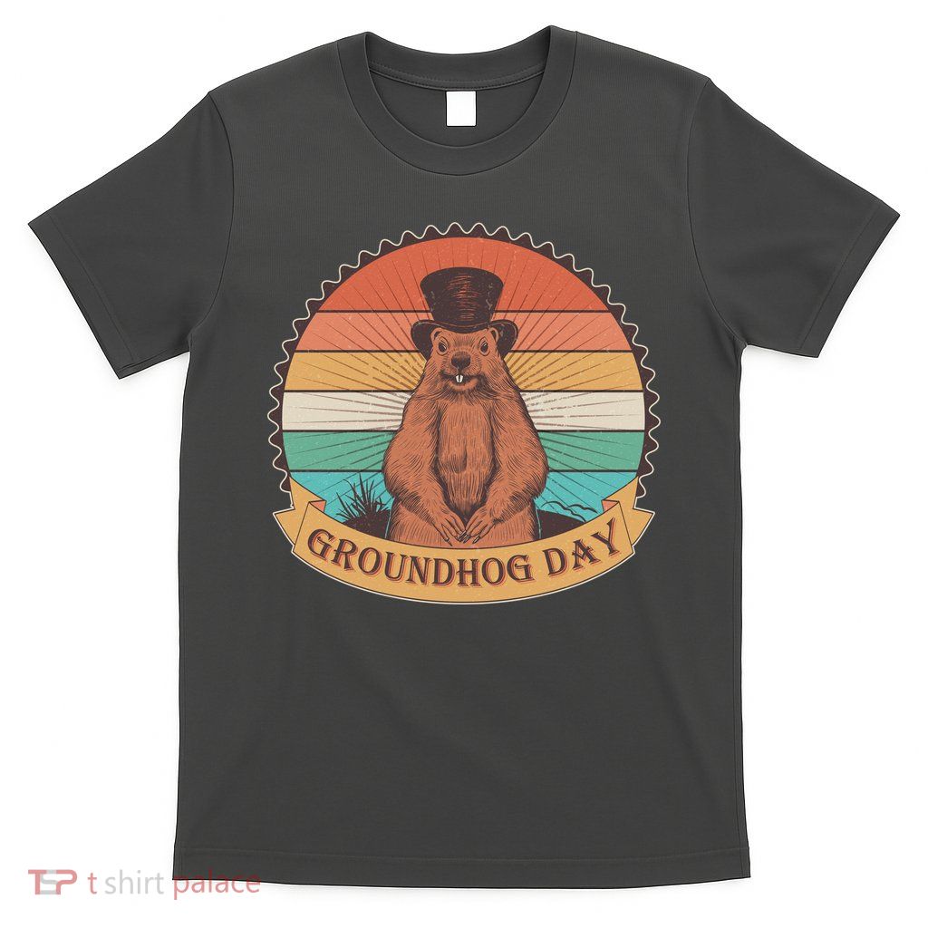 Vintage Groundhog Day Emblem T-Shirt