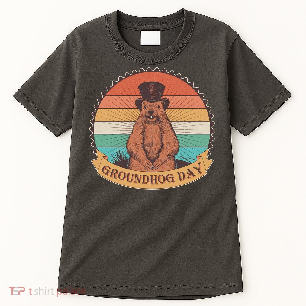 Vintage Groundhog Day Emblem Tall T-Shirt