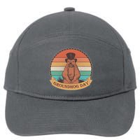 Vintage Groundhog Day Emblem 7-Panel Snapback Hat