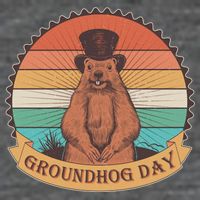 Vintage Groundhog Day Emblem 7-Panel Snapback Hat