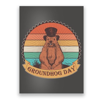 Vintage Groundhog Day Emblem Poster