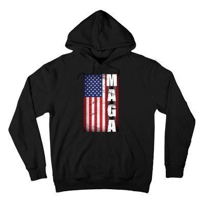 Vintage Grunge MAGA American Flag Hoodie