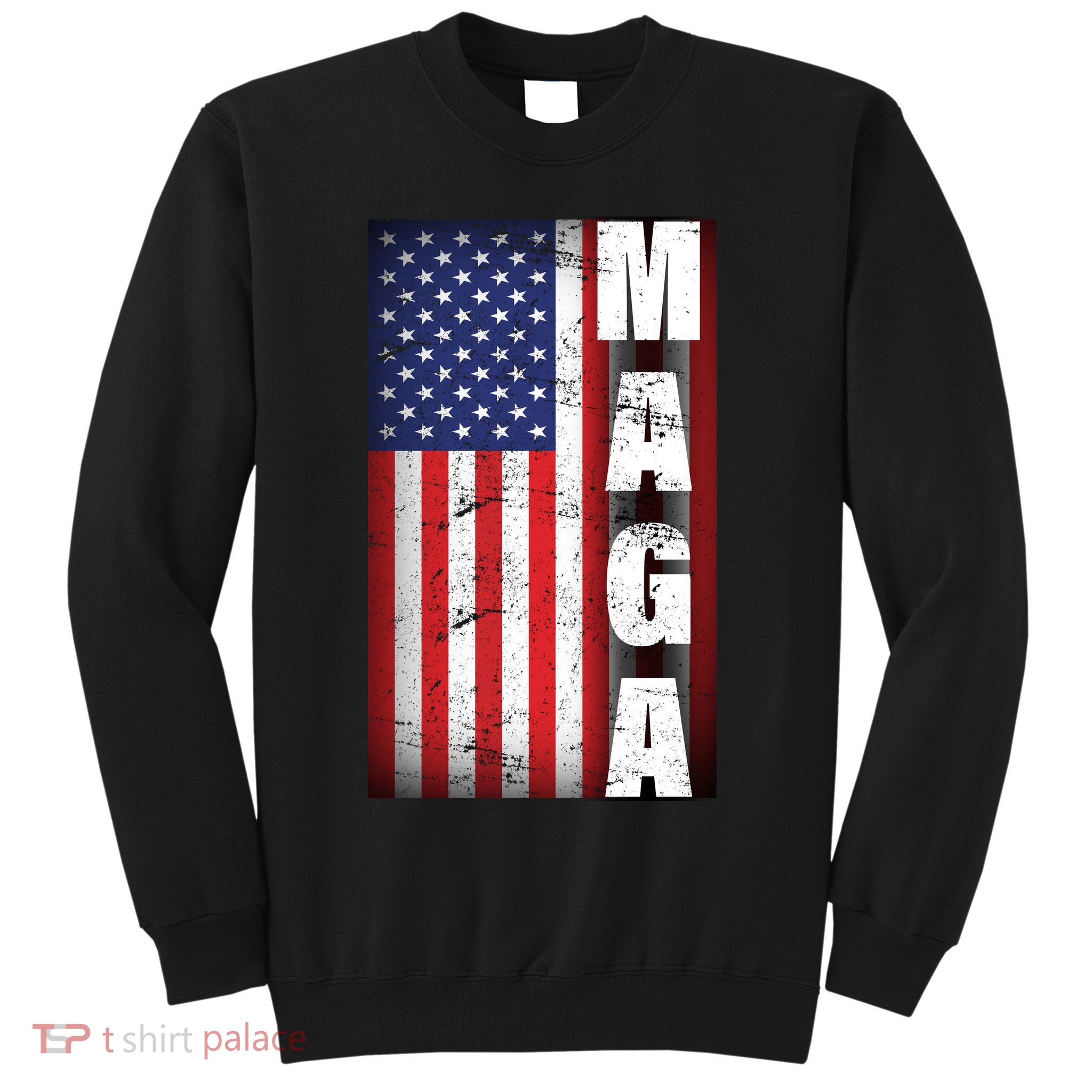 Vintage Grunge MAGA American Flag Sweatshirt