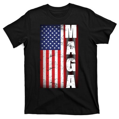 Vintage Grunge MAGA American Flag T-Shirt