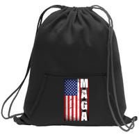 Vintage Grunge MAGA American Flag Sweatshirt Cinch Pack Bag