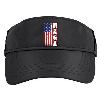 Vintage Grunge MAGA American Flag Adult Drive Performance Visor