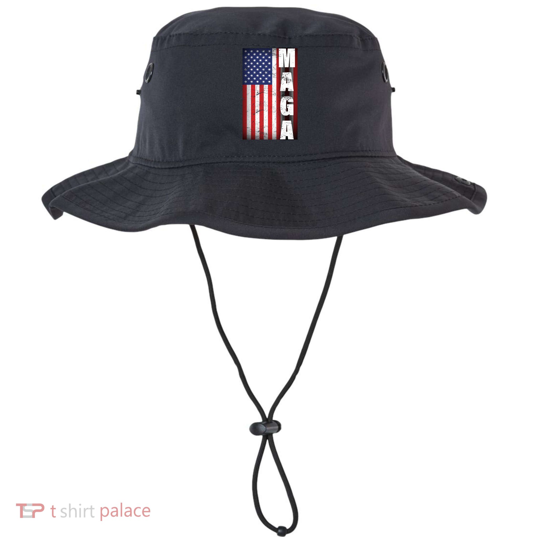 Vintage Grunge MAGA American Flag Bucket Hat