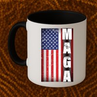 Vintage Grunge MAGA American Flag Mug