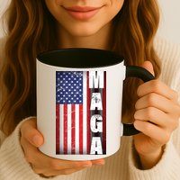 Vintage Grunge MAGA American Flag Mug