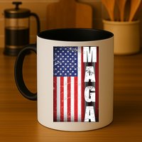 Vintage Grunge MAGA American Flag Mug