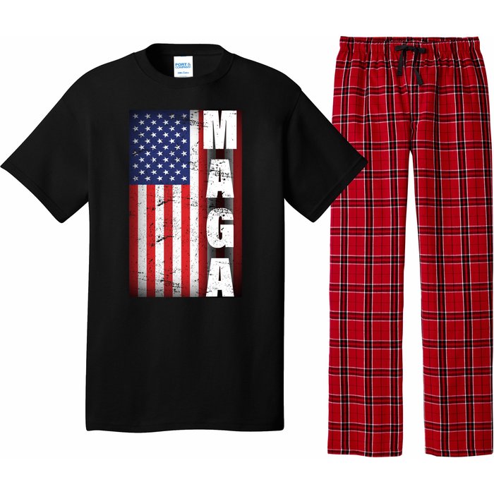 Vintage Grunge MAGA American Flag Pajama Set