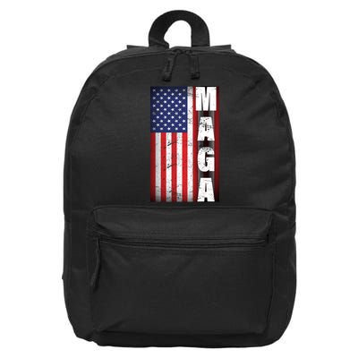 Vintage Grunge MAGA American Flag 16 in Basic Backpack
